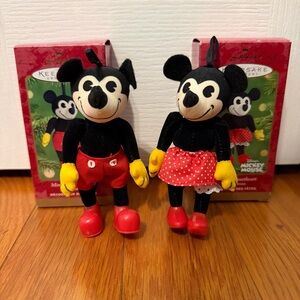 Disney Mickey and Minnie Plush Ornaments